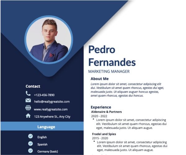 Free MARKETING MANAGER Resume Template