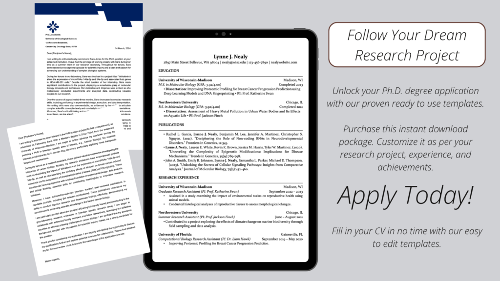 PhD Application Sample Package - FriendlyWorkflow