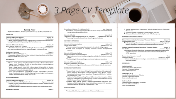 Postdoc Job CV template