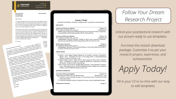 Postdoc Job CV template