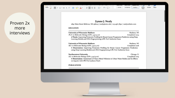 Postdoc Job CV template