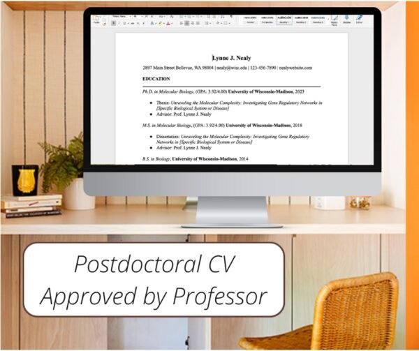 Postdoctoral Job Resume Template Word