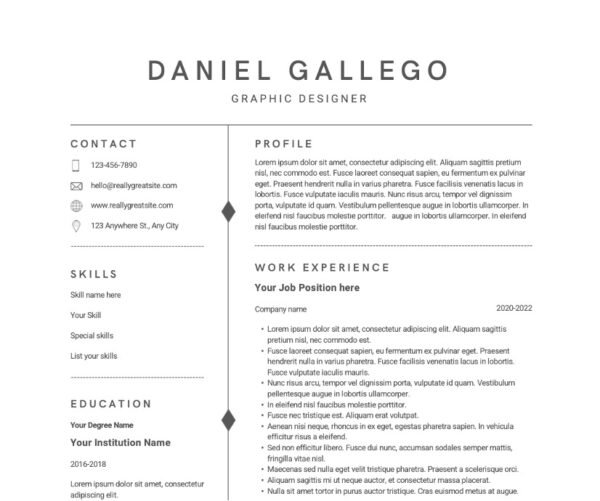 Professional Graphic Designer Resume Template