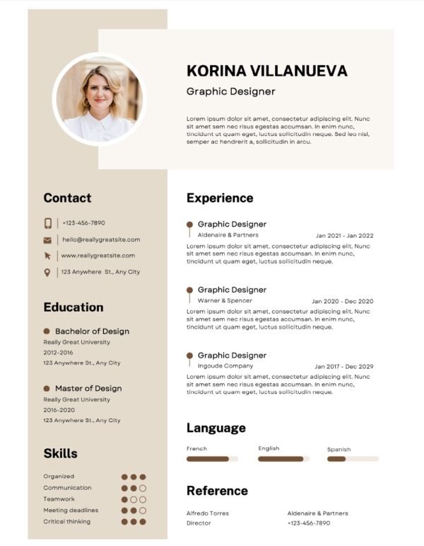 Professional Graphic Designer Resume Template