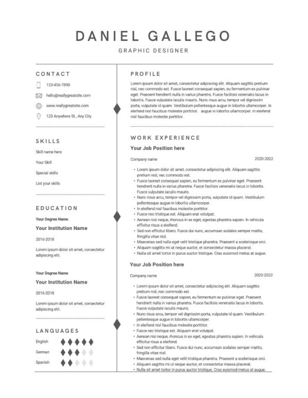 Professional Graphic Designer Resume Template