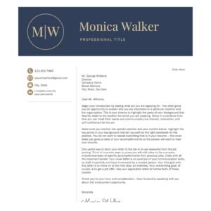 Cover Letter Template 1